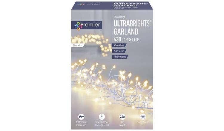 Ultrabright Garland LED Cluster Lights - Available in White or Warm White