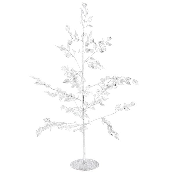 Shimmer Tree Leaves Silver 45cm