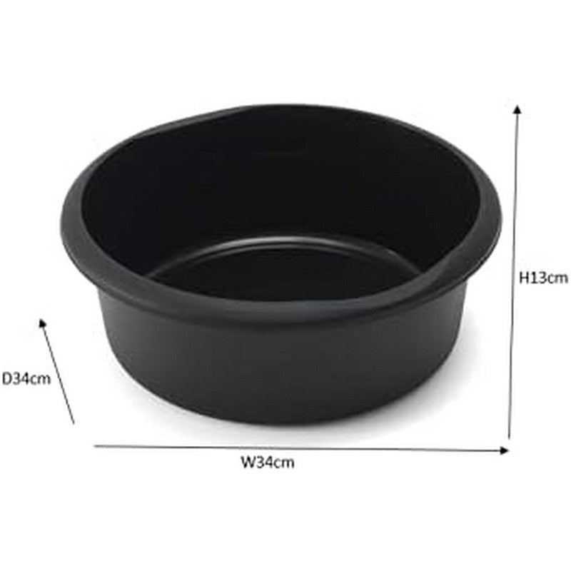 Addis 7.7 Litre Round Washing Bowl - Linen / Black