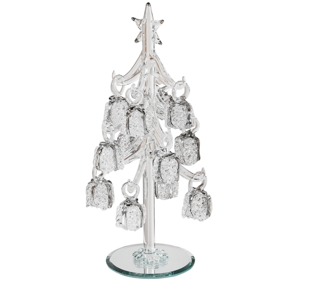 Clear Glass Tree With Presents