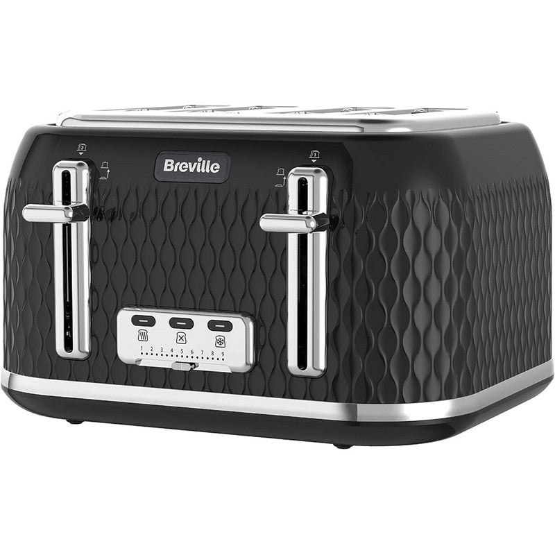 Breville Curve 1.7 Litre Kettle and 4 Slice Toaster - Black & Chrome (Sold Seperatley)