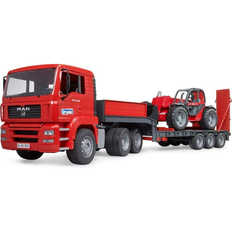 Bruder Man TGA Low Loader Lorry Including Manitou 1:16 Scale