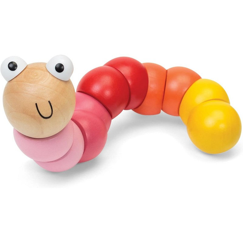 Colourful Wooden Jointed Worm With Flexible Parts (One Sent at Random)