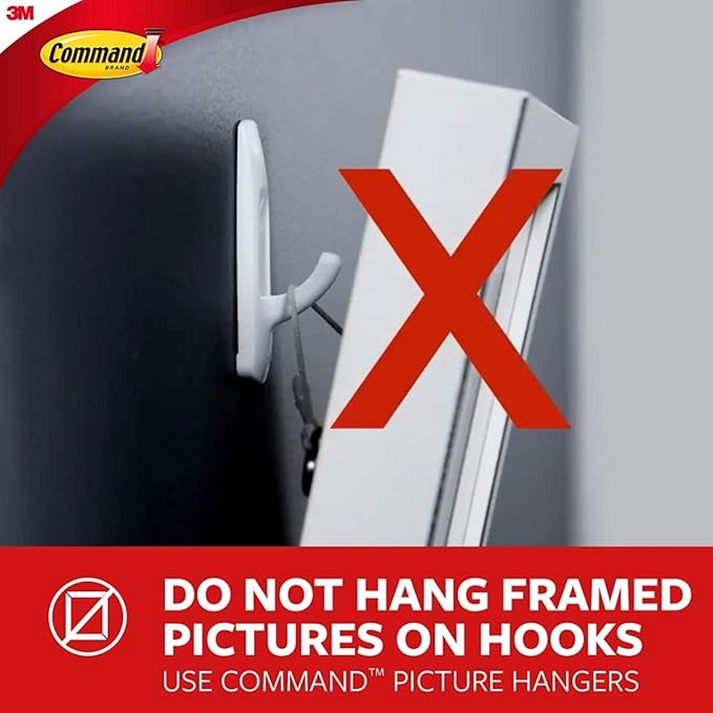 Command Small Clear Designer Picture Hooks 2 Pack 450G 1Lb