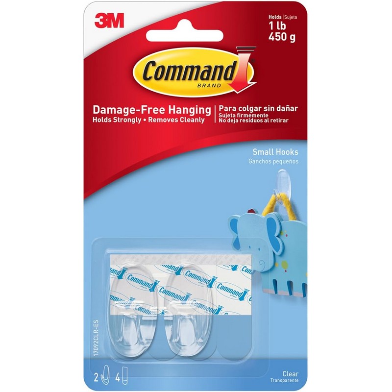 Command Small Clear Designer Picture Hooks 2 Pack 450G 1Lb