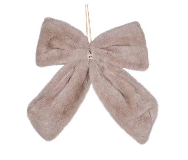 Taupe Fluffy Bow