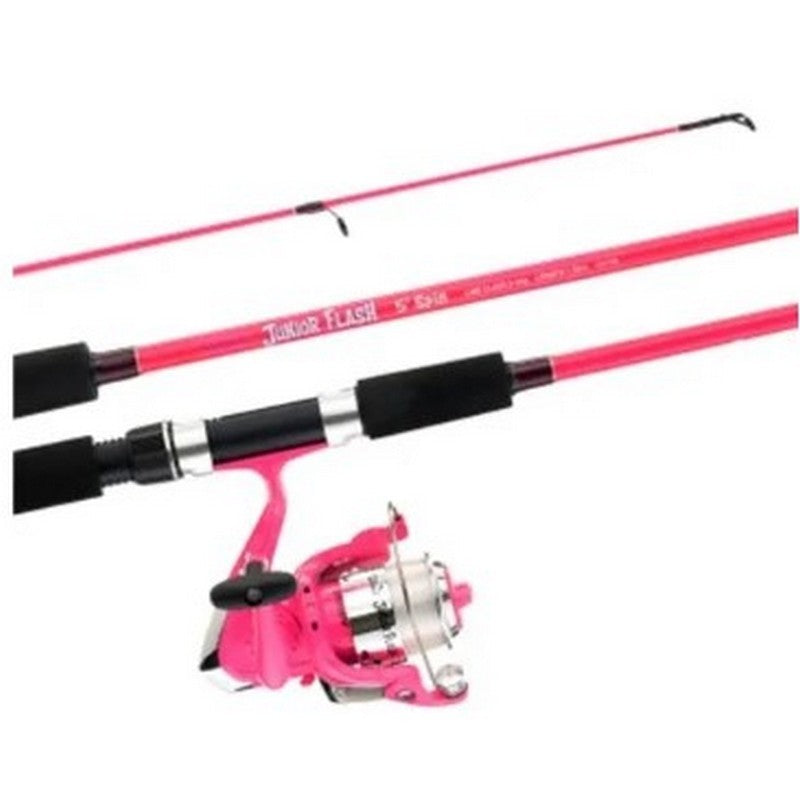 Jarvis Walker Junior Flash 2pce Fishing Rod & Reel - 5ft Spin Combo Pink