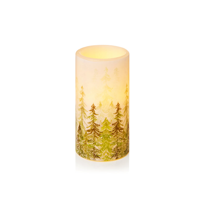 Premier Set of 3 Flickering Candles with Tree Design