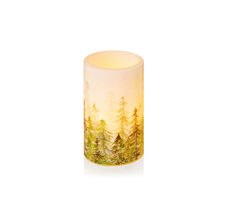 Premier Set of 3 Flickering Candles with Tree Design