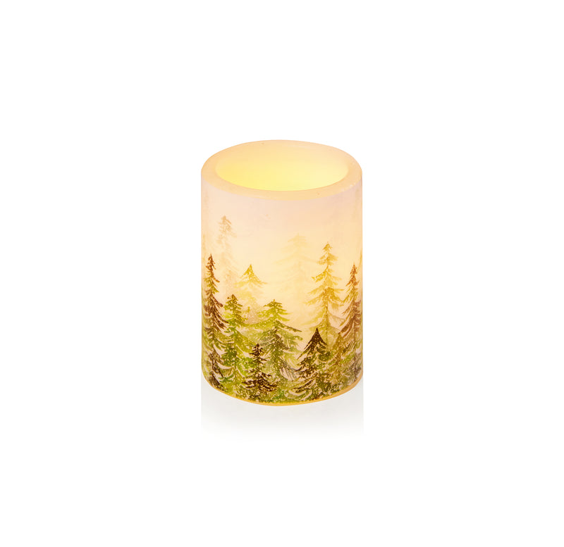 Premier Set of 3 Flickering Candles with Tree Design