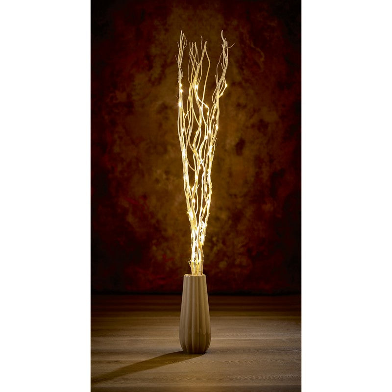 White Twig with 80 Warm White Leds Mains Operated Lights - 1.2m