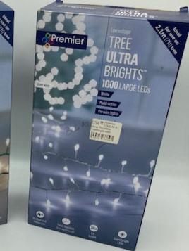 Ultra Brights 1000 Large LEDs White (Silver Wire) 20M