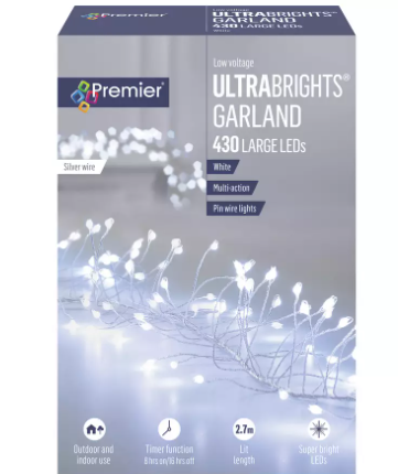 Ultrabright Garland LED Cluster Lights - Available in White or Warm White