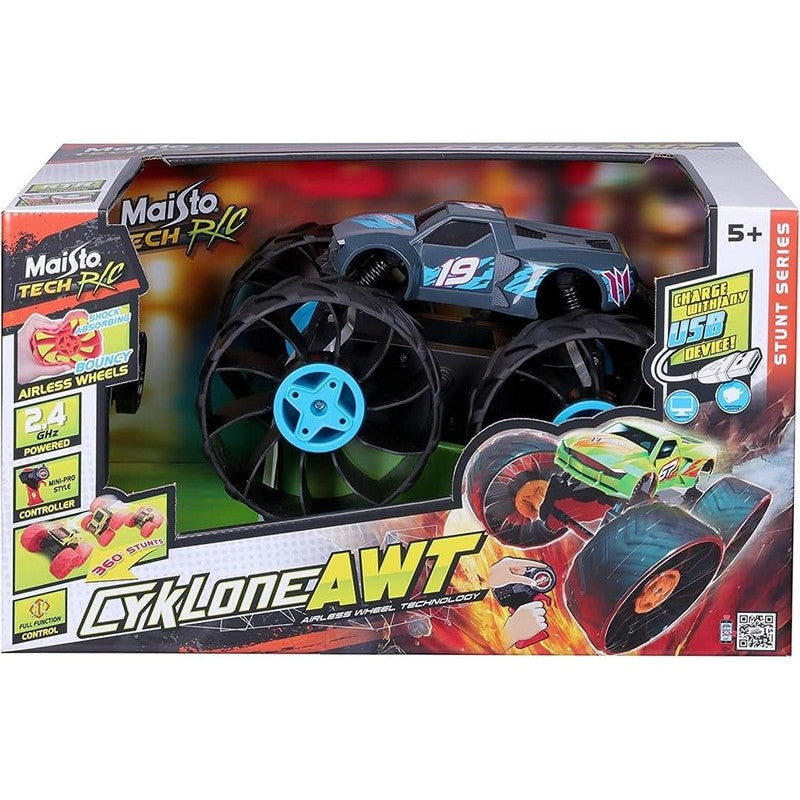 Maisto M81796 Tech Remote Control Cyklone Airwheels AWT RC-High Performance Radio Control Stunt Vehicle Remote - Black