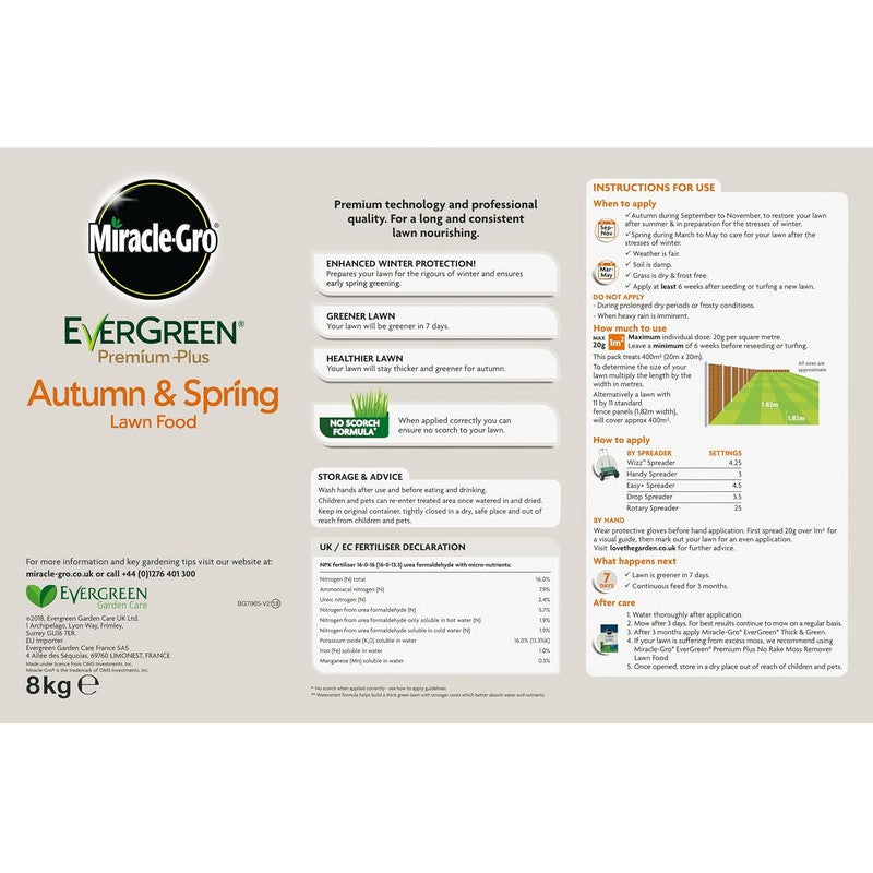 Miracle-Gro Evergreen Autumn & Spring Lawn Food - 400M2