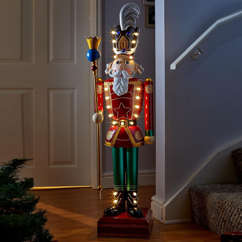 Three Kings In-Lit Giant Traditional Nutcracker - Red 119cm