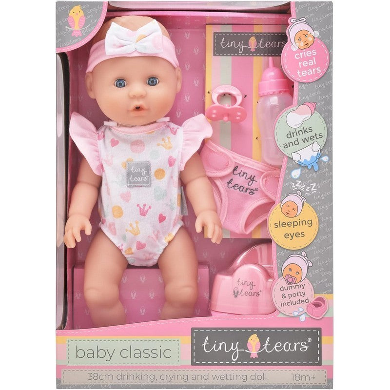 Tiny Tears 15 Inch Baby Classic Doll With Crying and Wetting Abilities