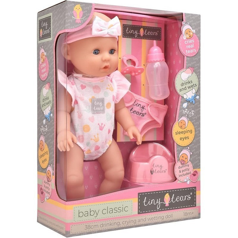 Tiny Tears 15 Inch Baby Classic Doll With Crying and Wetting Abilities