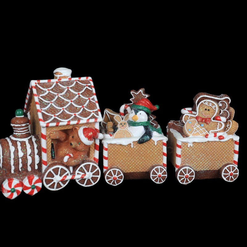 Polyresin Gingerbread Train 33cm