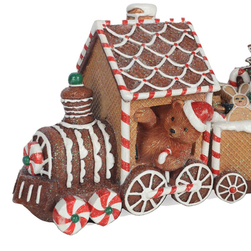 Polyresin Gingerbread Train 33cm