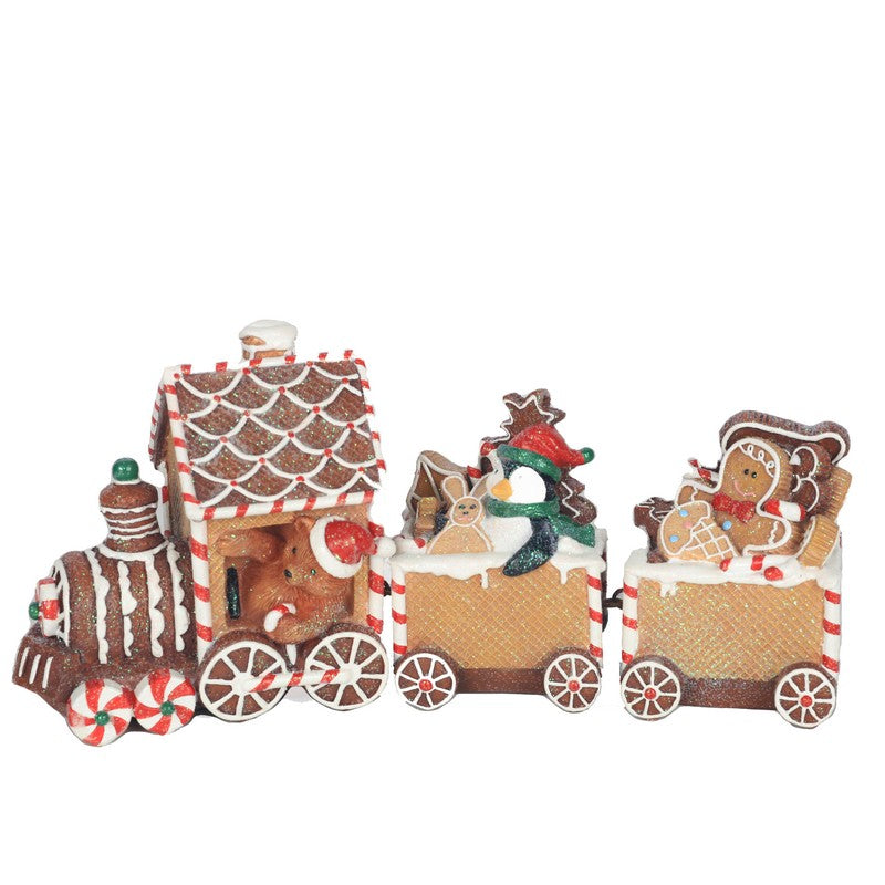 Polyresin Gingerbread Train 33cm