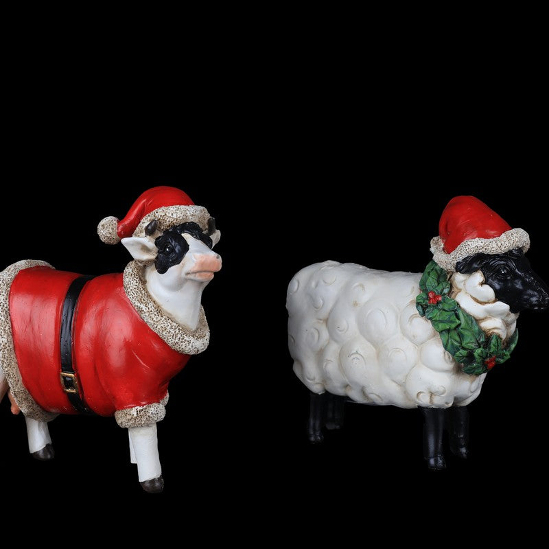 Polyresin Cow OR Sheep 16cm - 2 Assorted 1 Sent