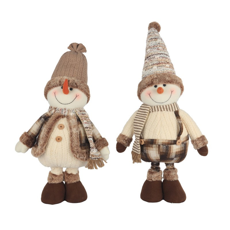 Plush Snowman With Extendable Legs 71-96cm - 2 Assorted 1 Sent