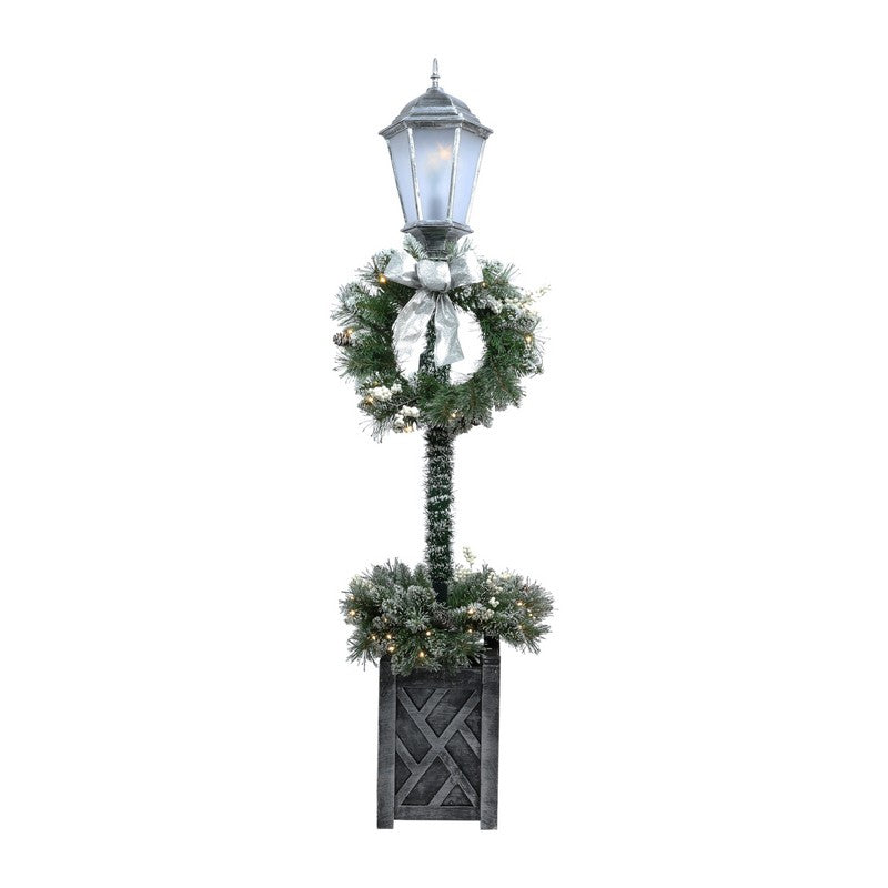 Lamppost With Wreath And Planter 150cm With 100 LEDs