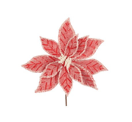 Red And White Poinsettia Stem 60x30cm