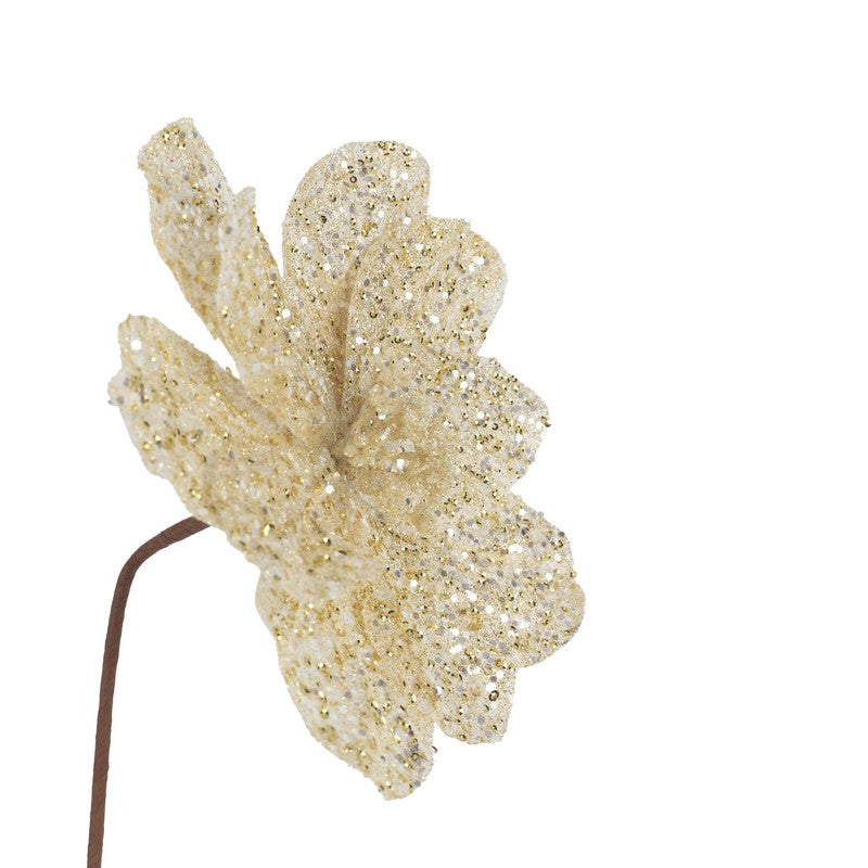 Ivory Glitter Flower Stem 50x25cm