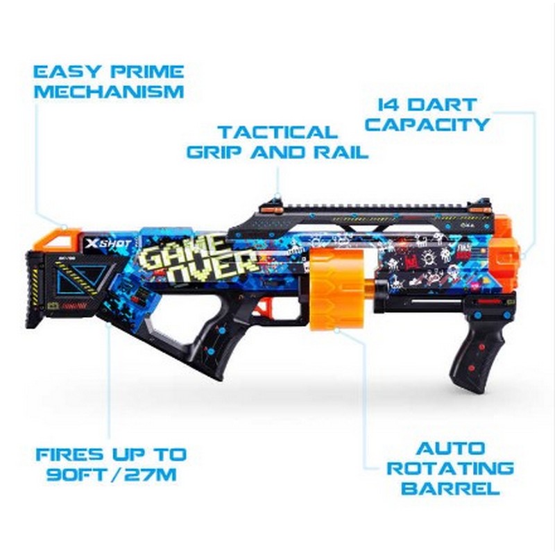 Zuru X-Shot Skins Last Stand Nerf Gun With 14 Dart Capactiy