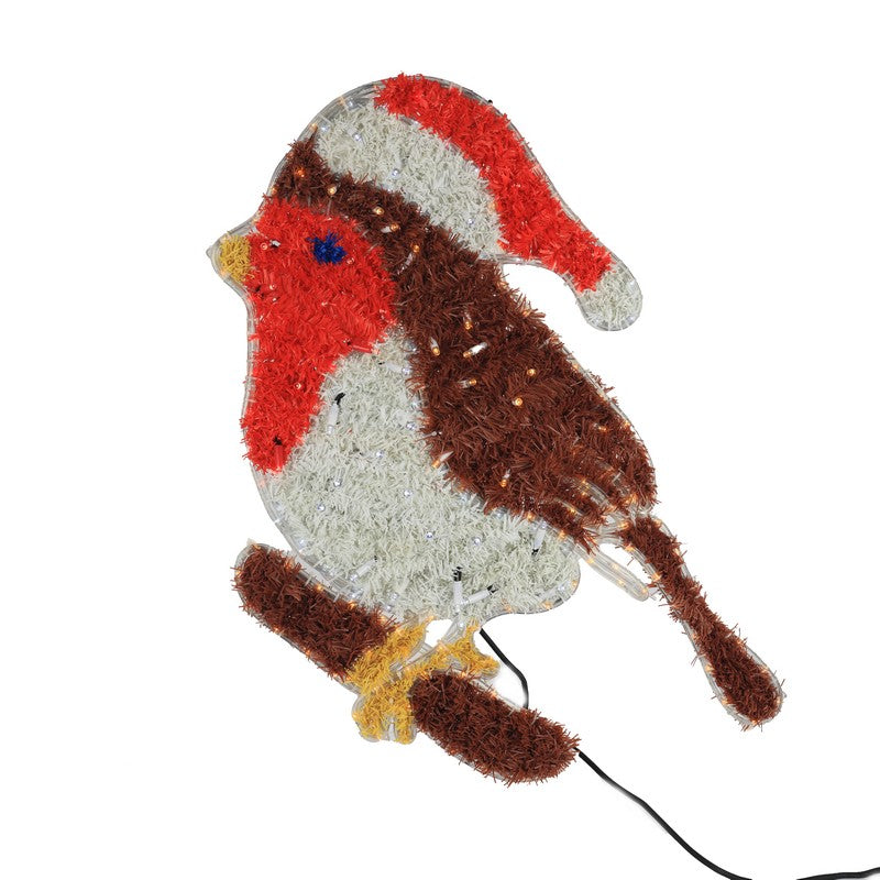 Tinsel Robin With 288 LEDs - 85x55cm