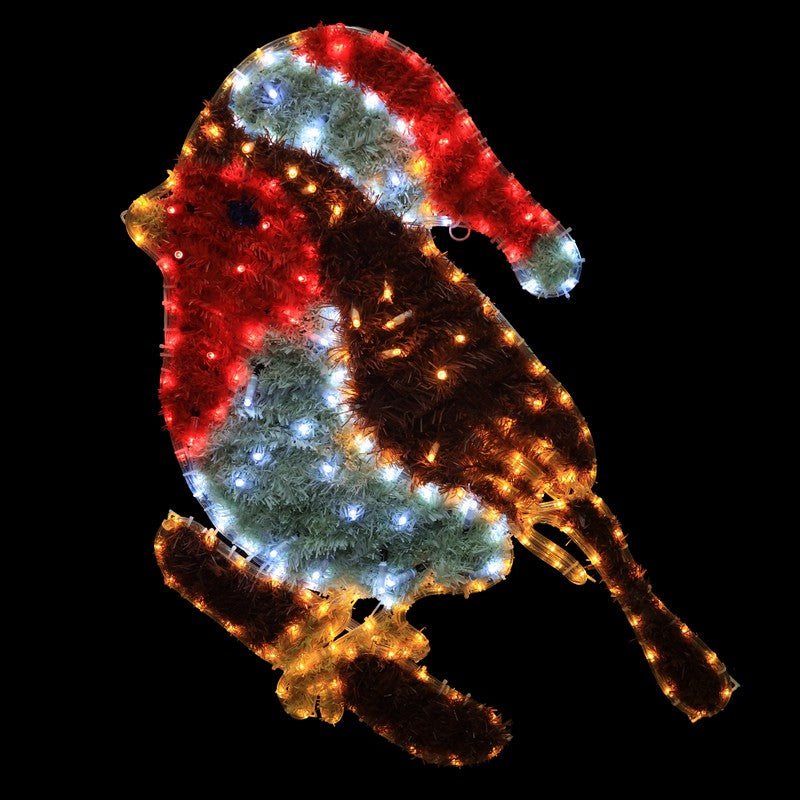 Tinsel Robin With 288 LEDs - 85x55cm