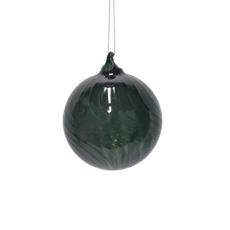 Dark Green Glass Bauble 10cm