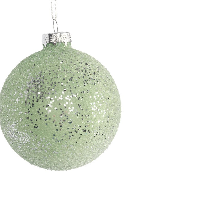 Mint Green Glass Bauble 8cm