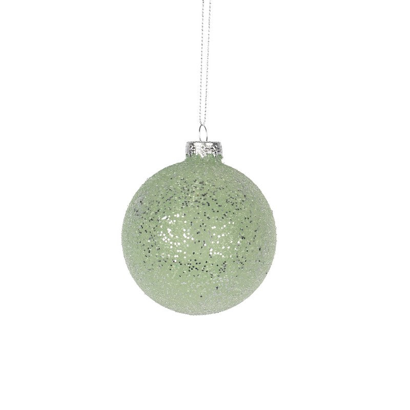 Mint Green Glass Bauble 8cm