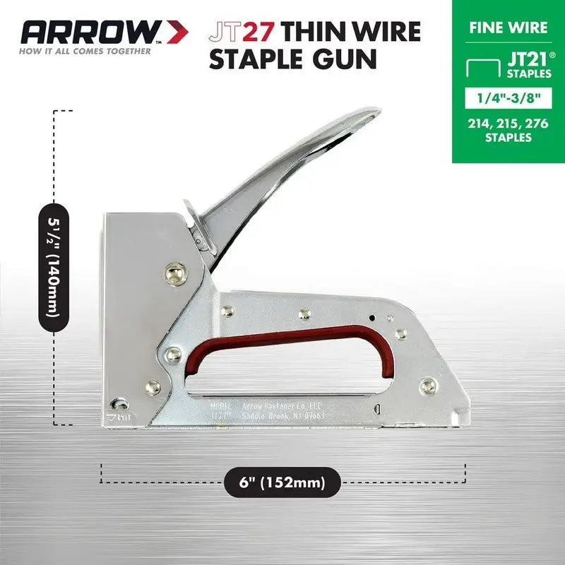 Arrow JT21/T27 Staple Gun and Replacement Staples (6mm