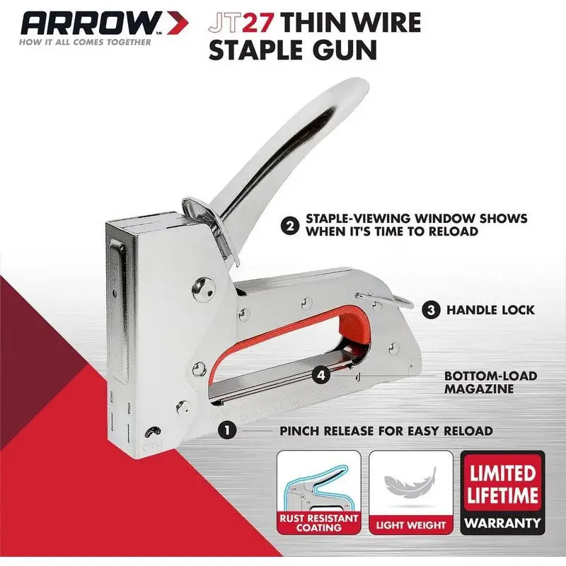 Arrow JT21/T27 Staple Gun and Replacement Staples (6mm