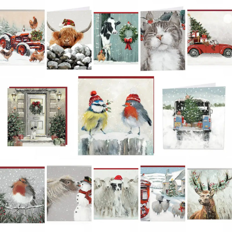 Art Beat Christmas Greeting Cards - 6 Pack - Assorted