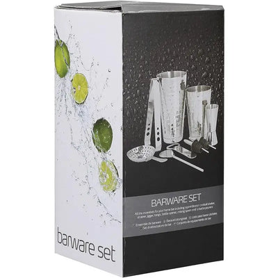 BarCraft 8-Piece Boston Cocktail Maker Set with Hammered