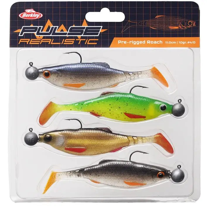 Berkley 4 Pack Pulse Realistic Pre-Rigged Roach 15cm 15g -