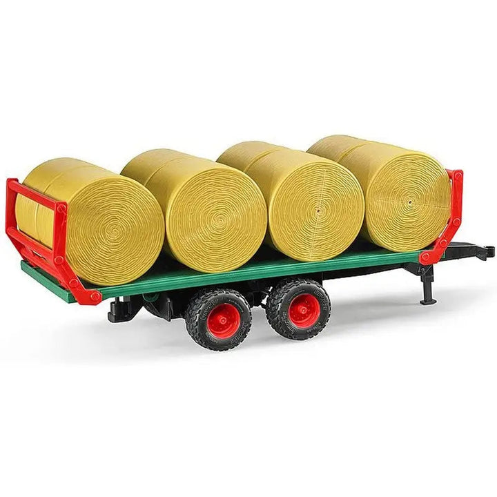 Bruder Low Loader Trailer With 4 Round Bales 1 16 Scale