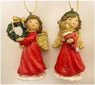 Festive Red Angel 9cm - 2 Assorted - 1 Sent