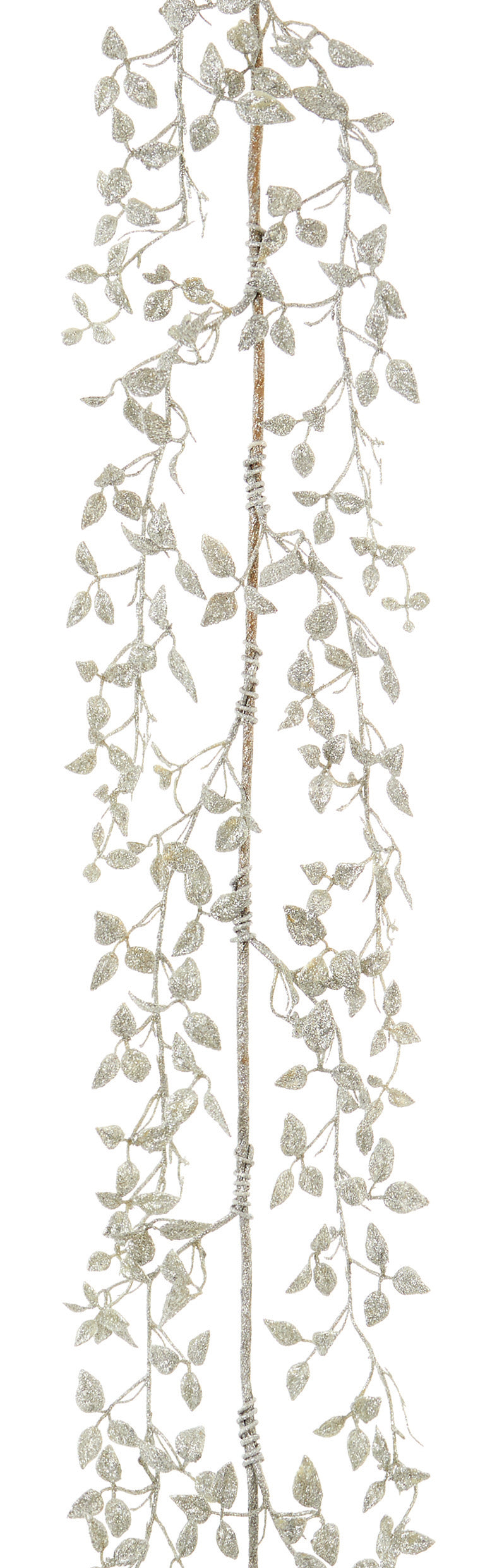 Silver Glitter Leaf Garland - 150cm