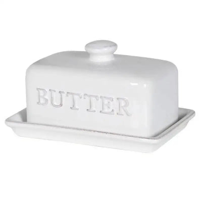 Ceramic Butter Dish Embossed - Butter Dish