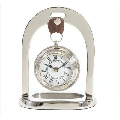 Chrome Clock On Stand 17x10x23cm - Homeware >> Clocks