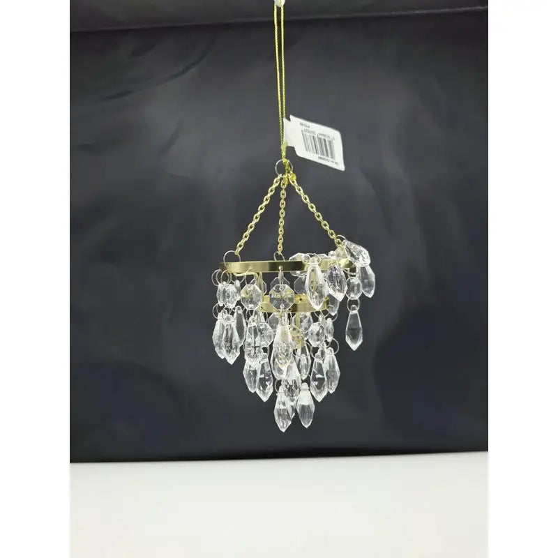 Clear Gold Chandelier Bauble 14cm - (2 Asst. - 1 SENT)