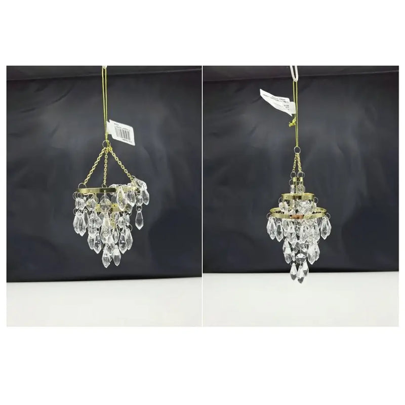 Clear Gold Chandelier Bauble 14cm - (2 Asst. - 1 SENT)