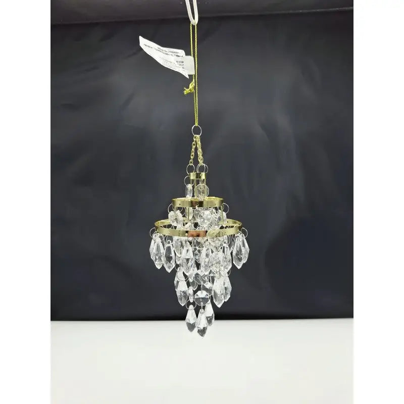 Clear Gold Chandelier Bauble 14cm - (2 Asst. - 1 SENT)