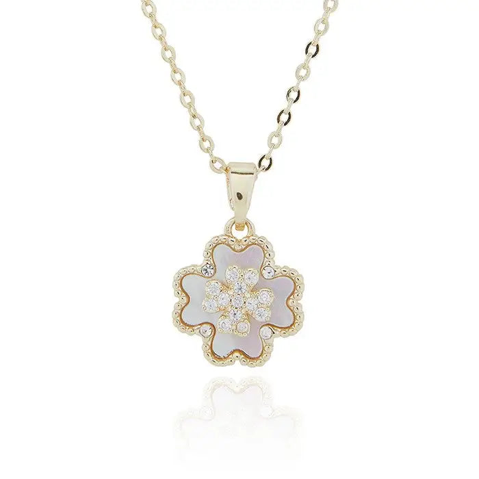 Clover Mother of Pearl Double Layer Gold Jewelery Range